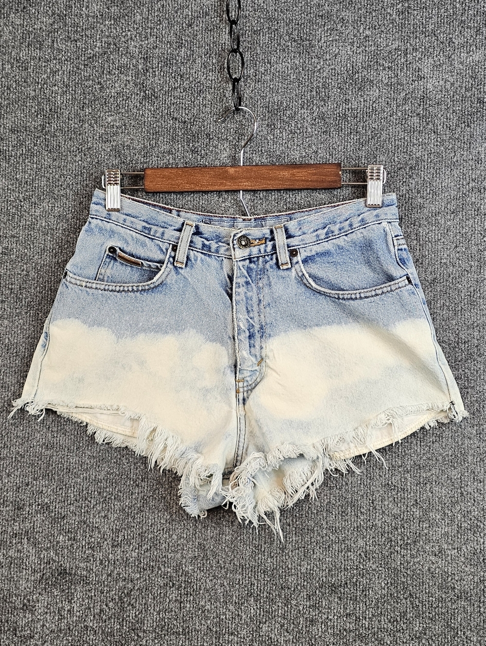Rare Vtg Eddie Bauer Two-Tone Distressed Jean Shorts Size 4